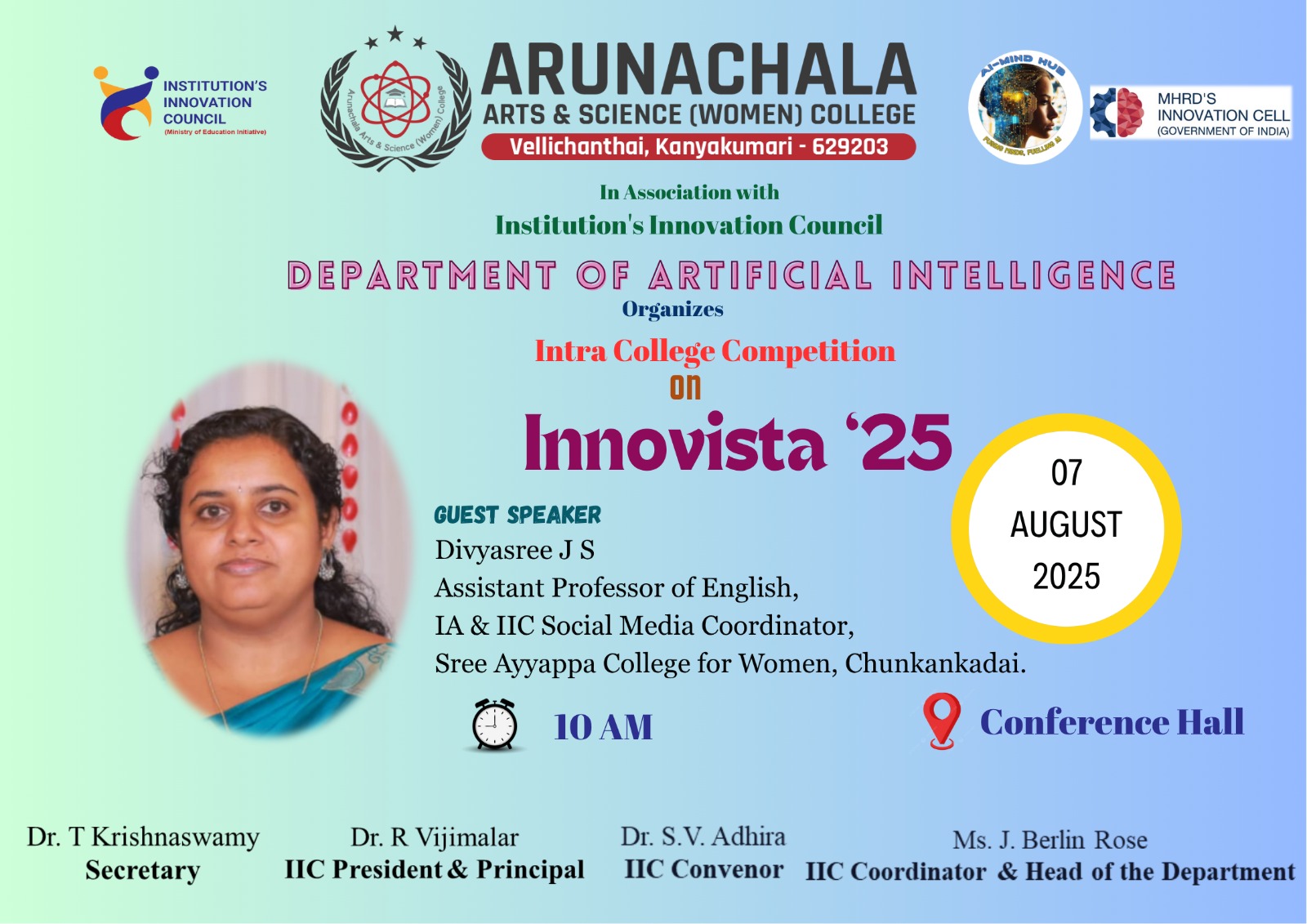 Department of Artificial Intelligence organizes an Intra College Competition